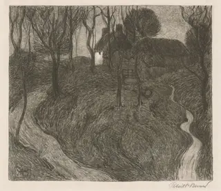 A  Lonely Farm [Hawkridge], by Robert Polhill Bevan, crayon