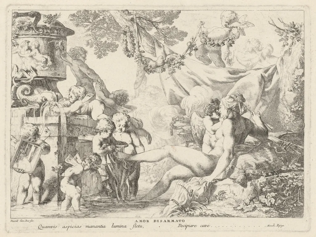 Amor Disarmato (Cupid Disarmed), by Giovanni David, ink, 1776