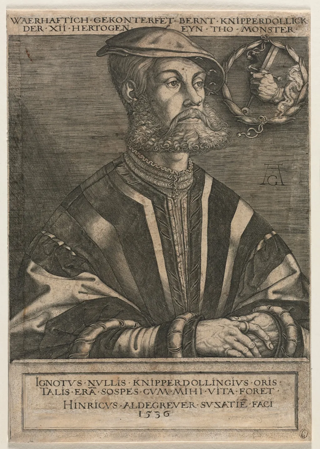 Bernt Knipperdolling, by Heinrich Aldegrever, 1536
