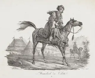 Large Suite of Horses:  Mounted Mamelucke, by Carle Vernet, 1818