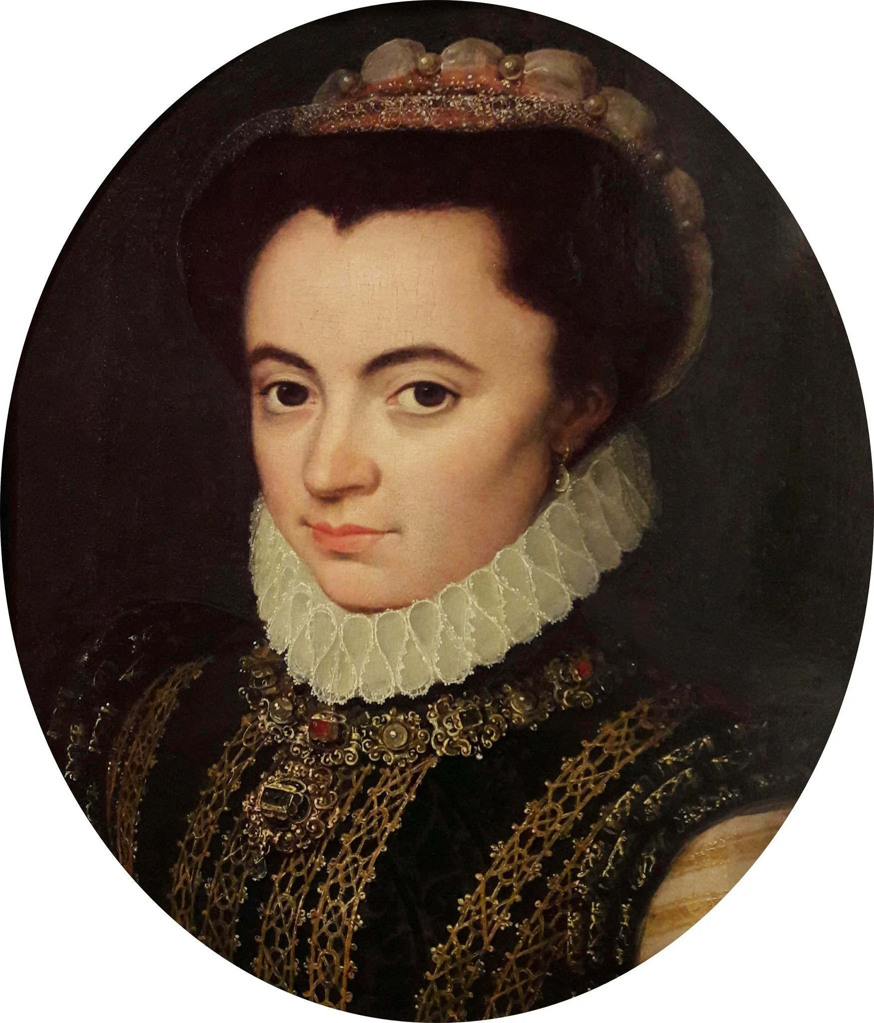 Portrait of Maria of Portugal, Duchess of Parma (1538-1577)., detail