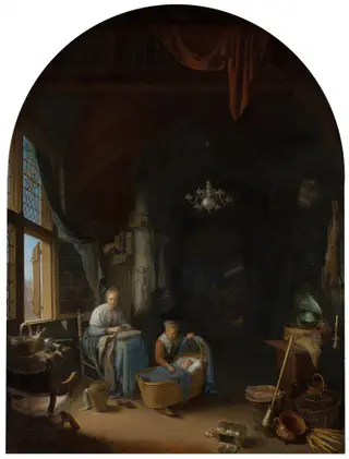 The Young Mother, by Gerrit Dou, oil, 1658