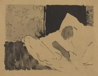 Madame V. Sleeping, by Édouard Vuillard, ink, 1892