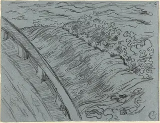 The Sea Off the Edge of a Boat, Brittany, by Georges Lacombe, charcoal, 1894