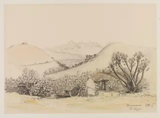 Bouzareah  W. Algiers, by Peter William Skinner Miles, watercolor, 1877