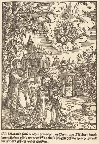 Ein Man mit seine eelicheu gemachel ..., by Master of the Miracles of Mariazell, ink, 1503