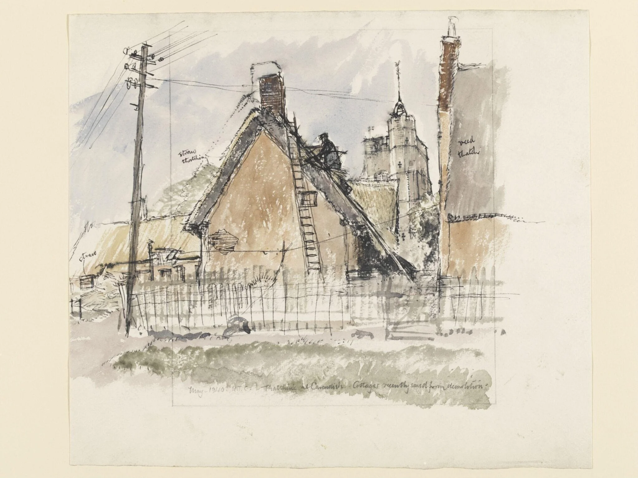 Thatching at Cavendish, detail