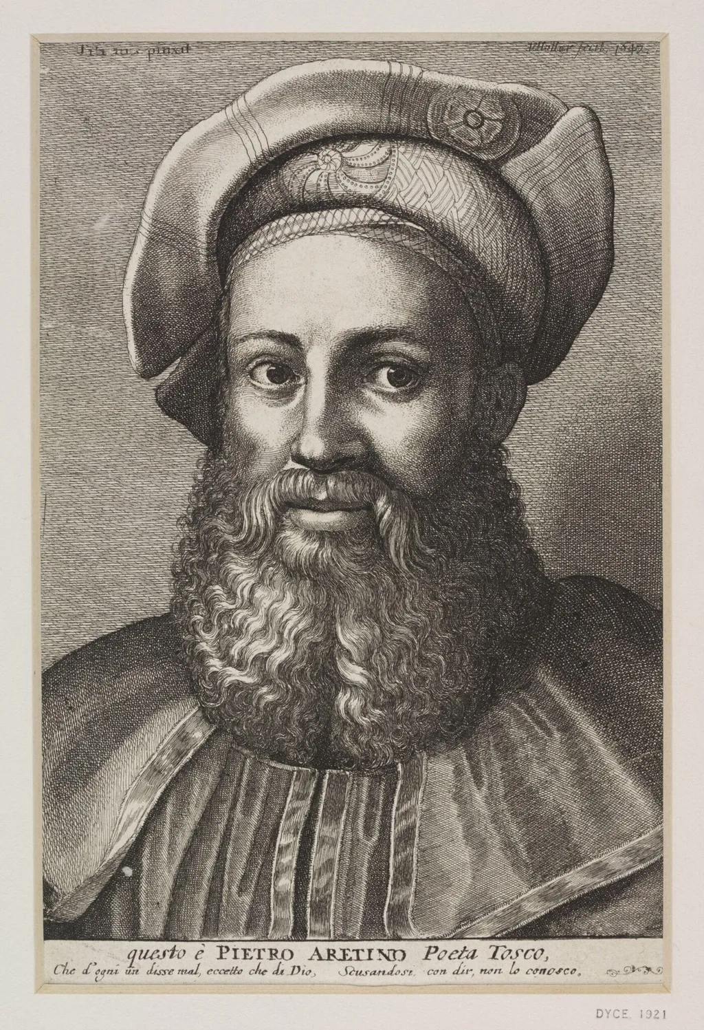 Portrait of Pietro Aretino, by Wenceslaus Hollar, 1650
