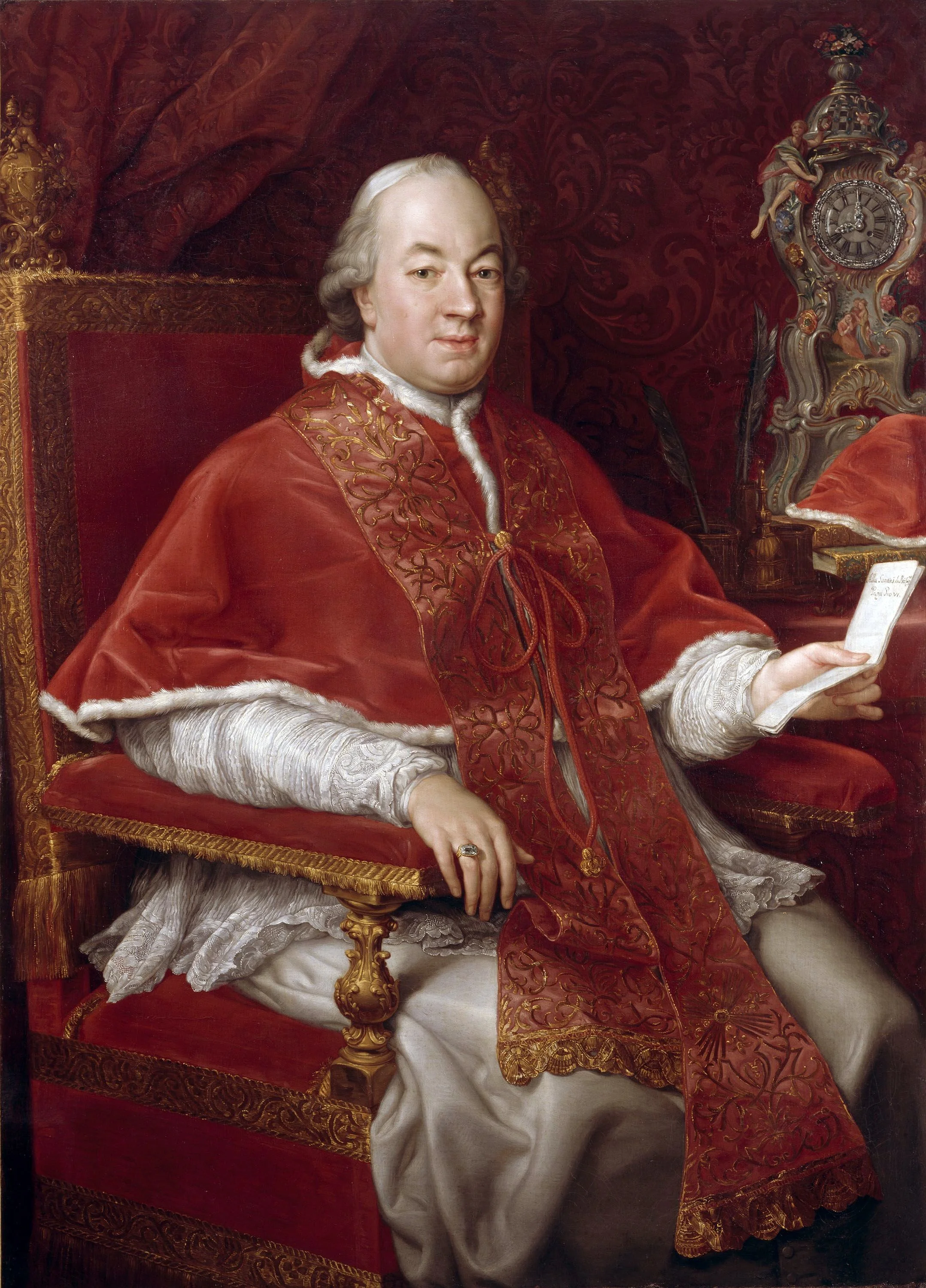 Portrait of Pope Pius VI, Giovanni Angelo Braschi (1717-1799), detail