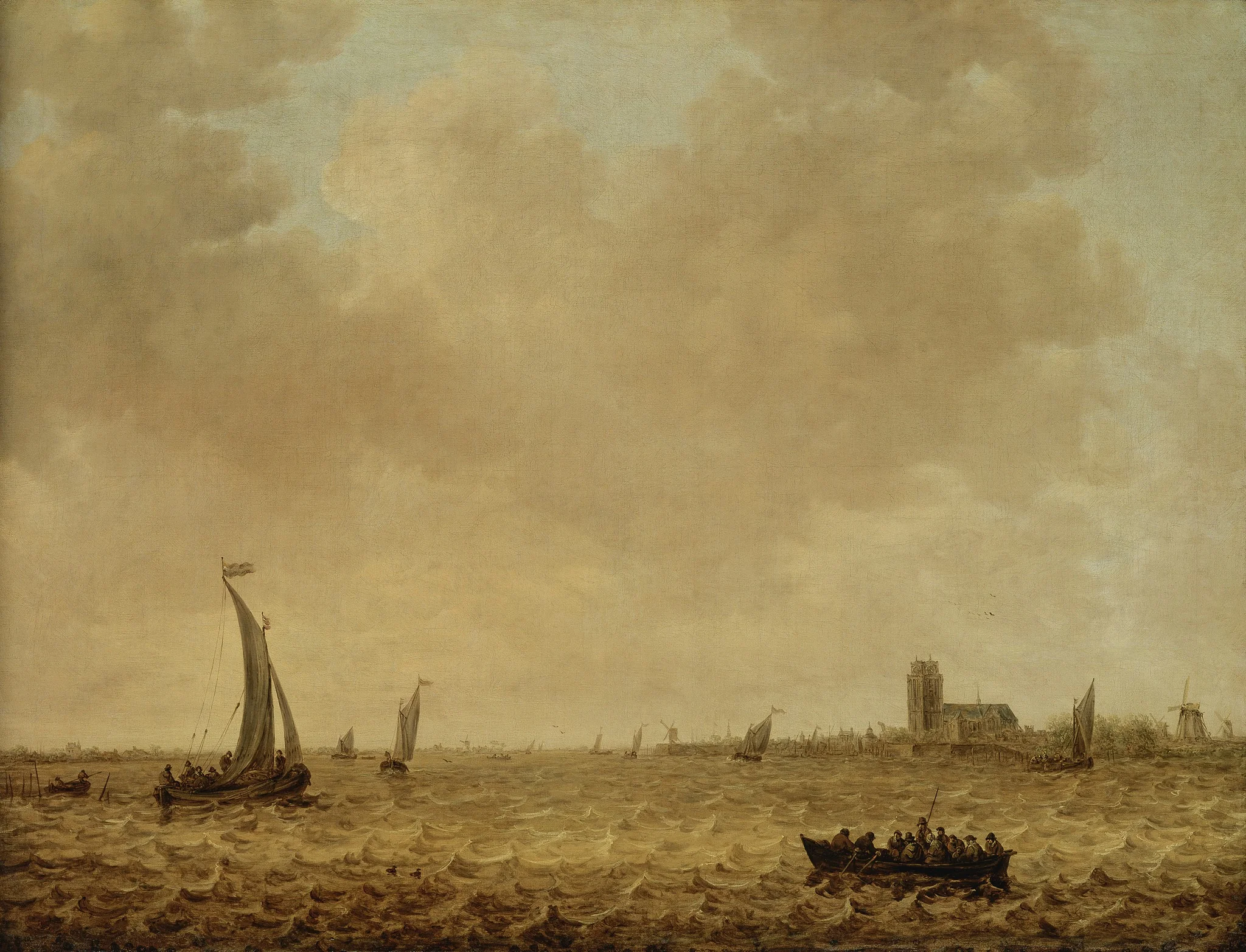 View of Dordrecht from the Oude Maas, detail