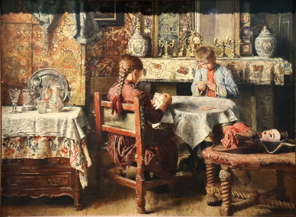 Game of Cards, by Henri de Braekeleer, oil