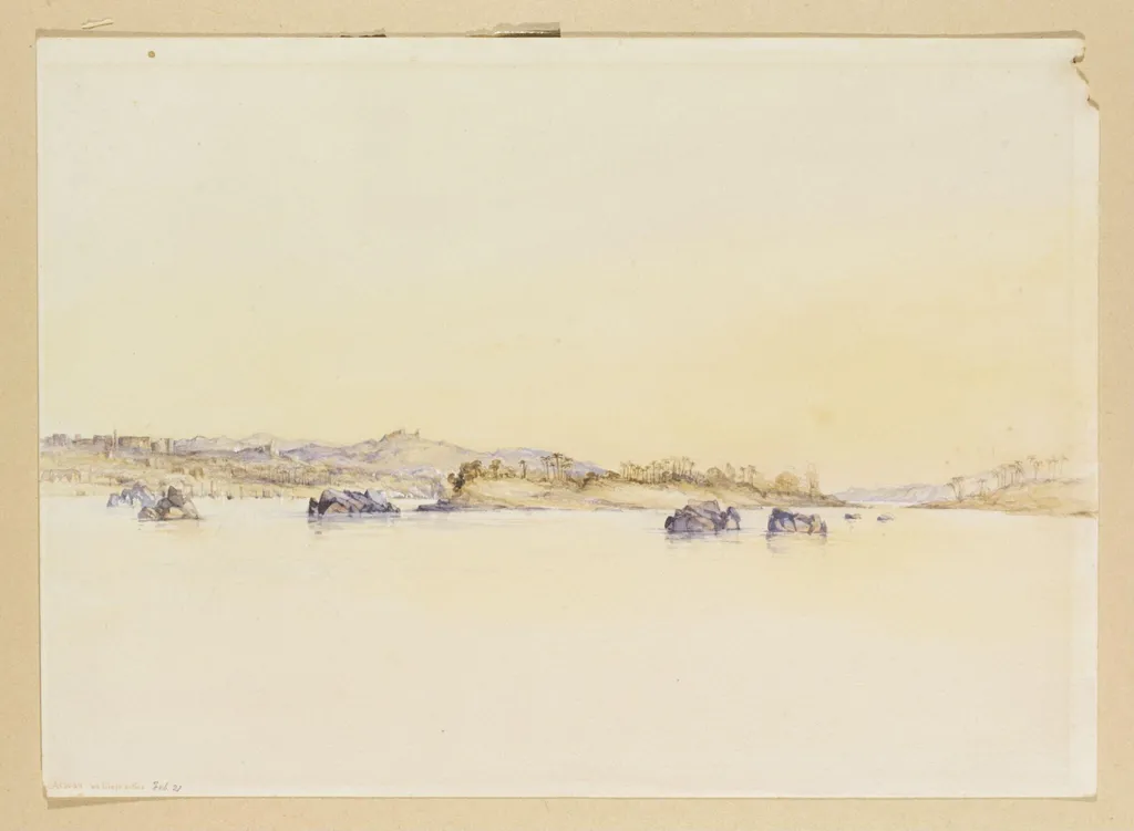 Asouan and Elephantine, by Maria Harriett Mathias, watercolor, 1857