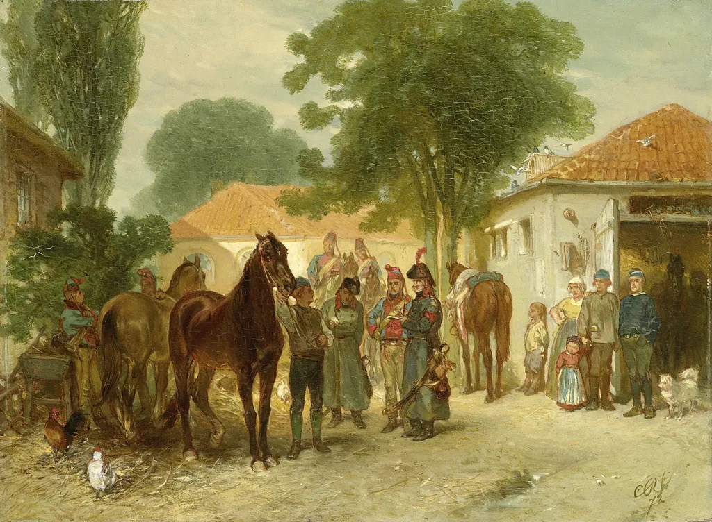De requisitie, by Charles Rochussen, oil, 1872