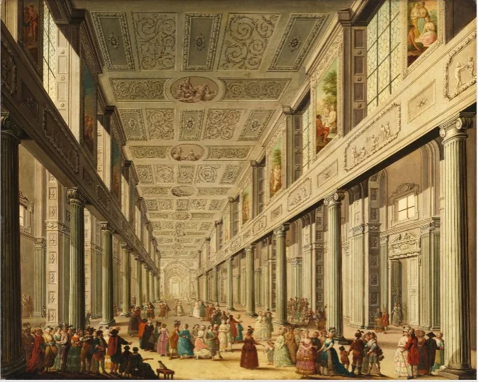 An Interior with a Fancy Dress Ball in Progress, detail