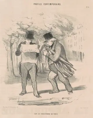 Sur les boulevards de Paris, by Honoré Daumier, ink, 1848