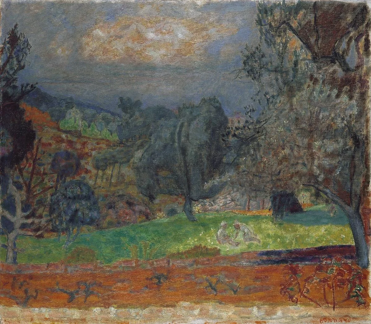 Paysage au soleil couchant. Le Cannet, detail