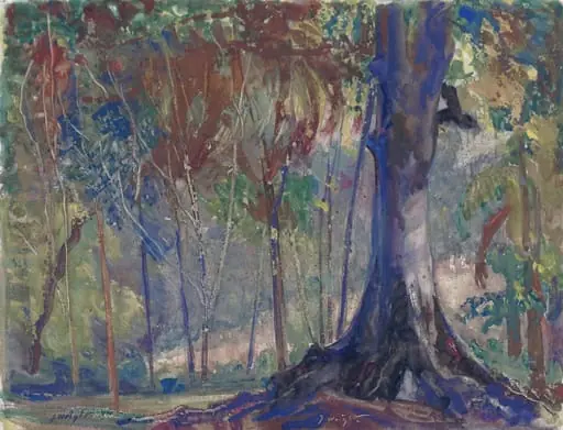 Almond Grove, Island of St. Christopher or St. Kitts, West Indies, by John Wright, watercolor