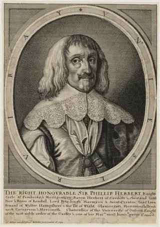 Philip Herbert, Fourth Earl of Pembroke, by Wenceslaus Hollar, ink, 1642