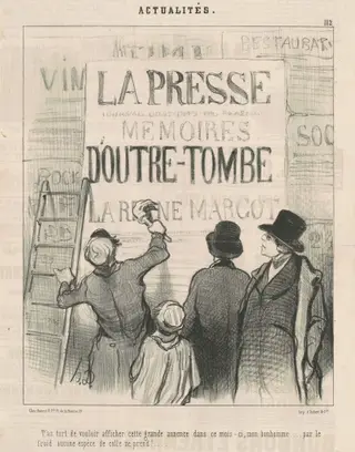 T'as tort de vouloir afficher cette ... annonce ..., by Honoré Daumier, ink, 1844
