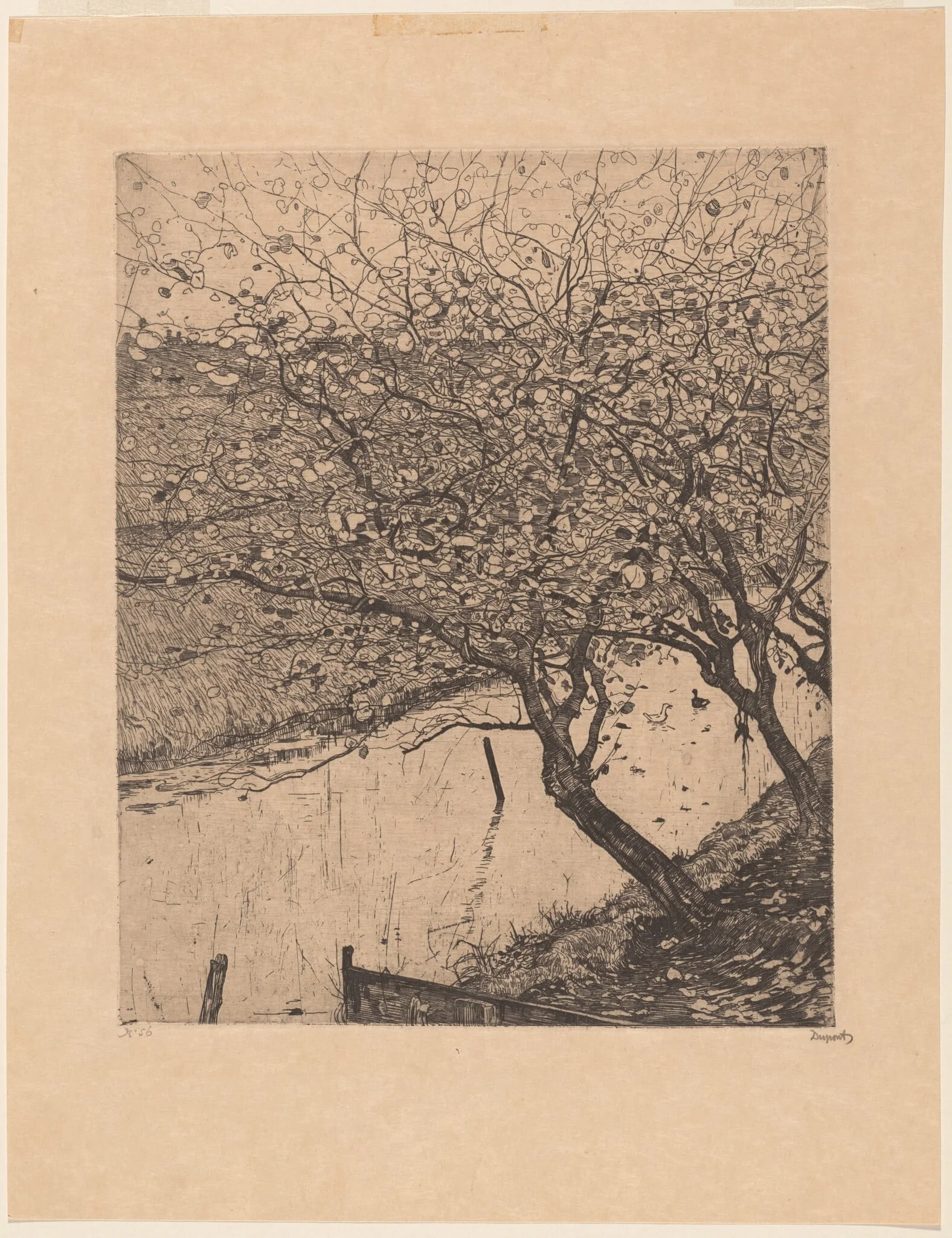 Apple Trees along the Side of a Ditch, detail