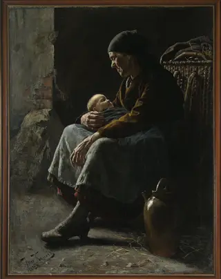 Granny’s treasure, by Jan Kauzik, oil, 1893
