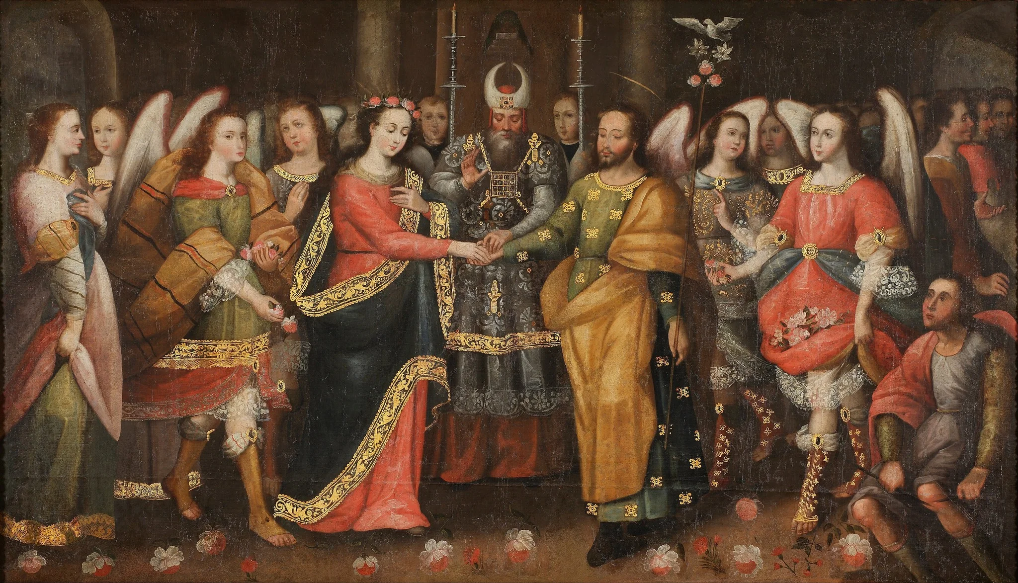 The Marriage of the Virgin, detail