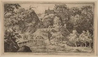 Water Mill at the Foot of a Mountain, by Allart van Everdingen, ink, 1650