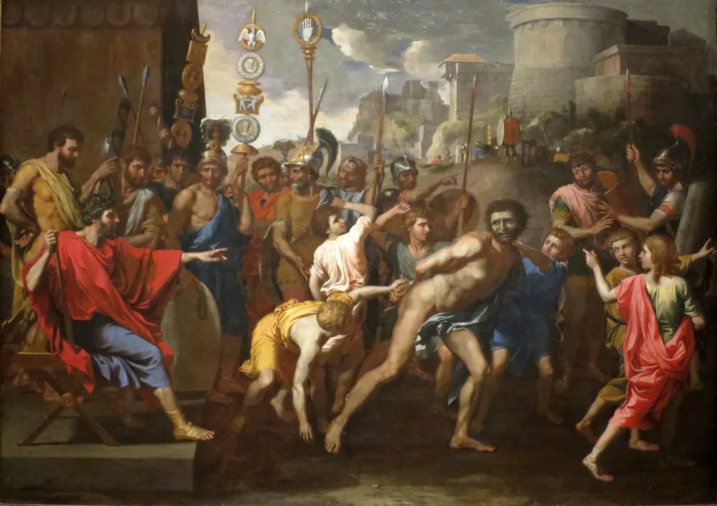 Camillus and the Schoolmaster of Falerii, by Nicolas Poussin, oil, 1637