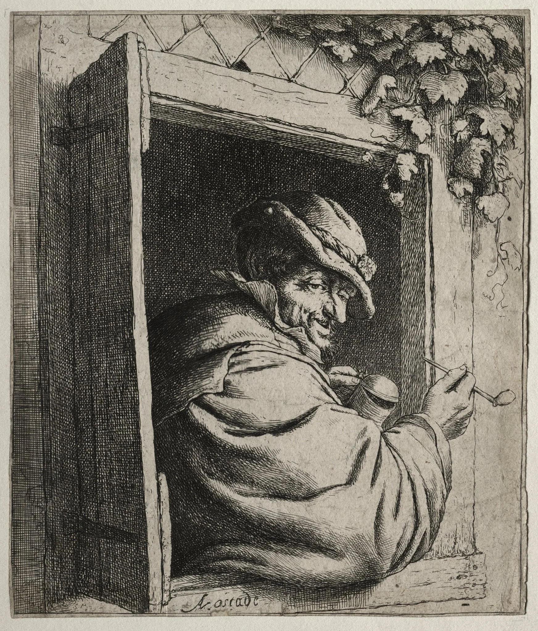 The Smoker at the Window, detail