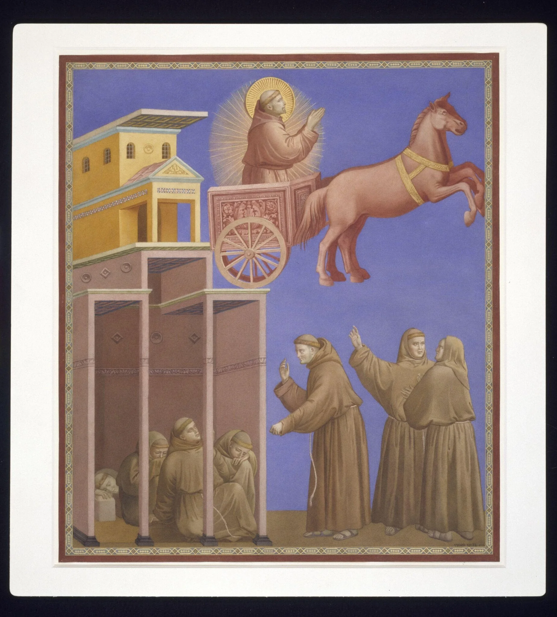 Copy after the painting St Francis appearing to the brethren in a chariot of fire by the Master of the St Francis cycle in the Upper Church, San Francesco, Assisi, detail