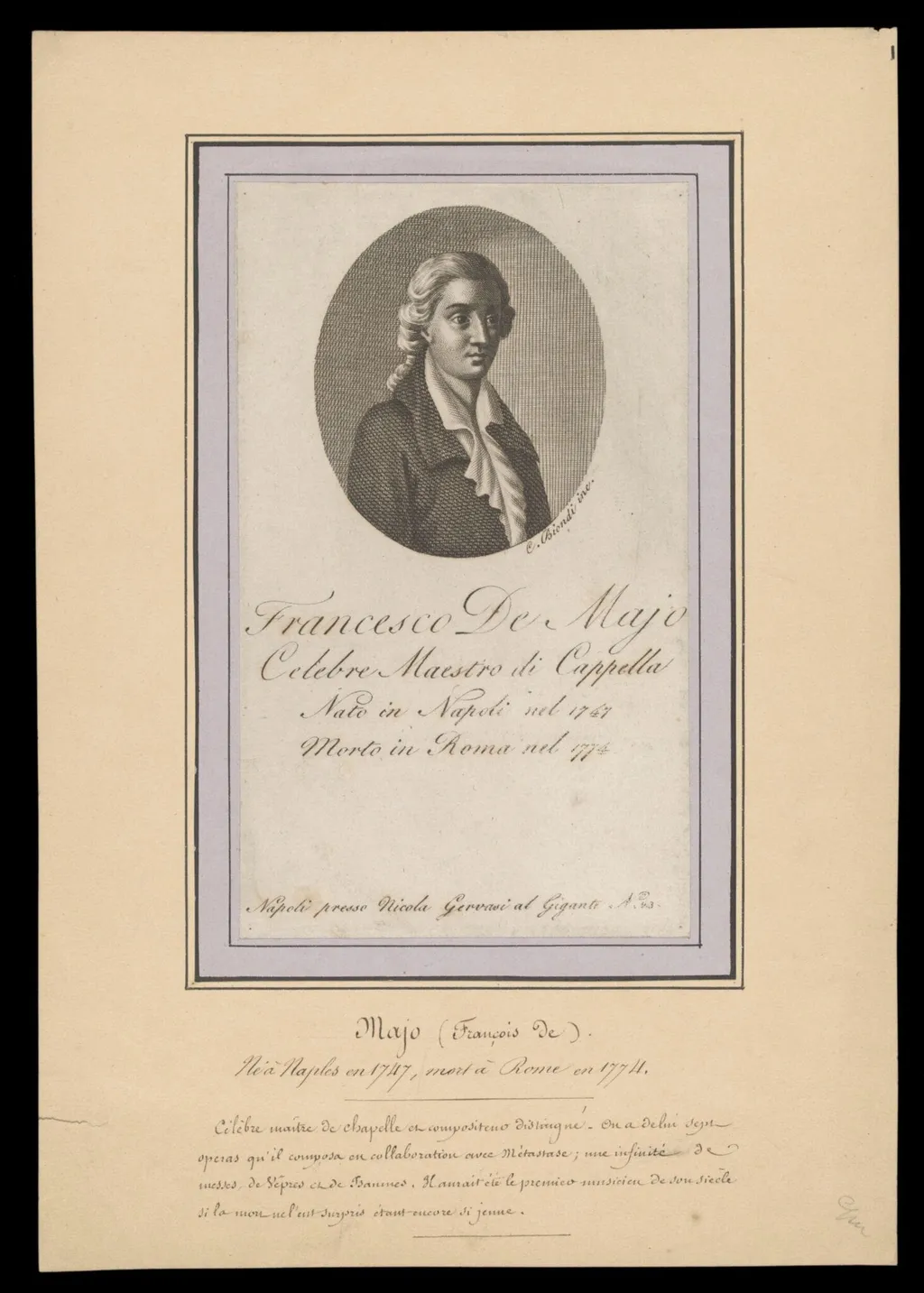 H Beard Print Collection, by C. Biondi, 1750