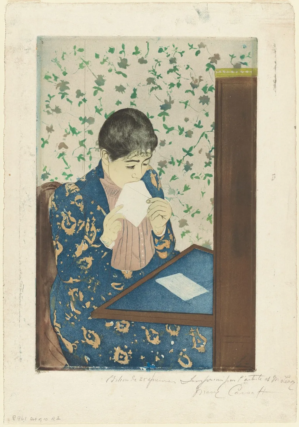 The Letter, by Mary Cassatt, ink, 1890