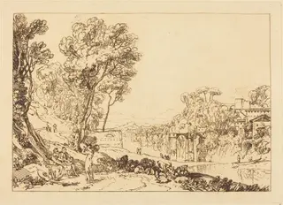 The Woman and Tambourine, by Joseph Mallord William Turner, ink, 1807