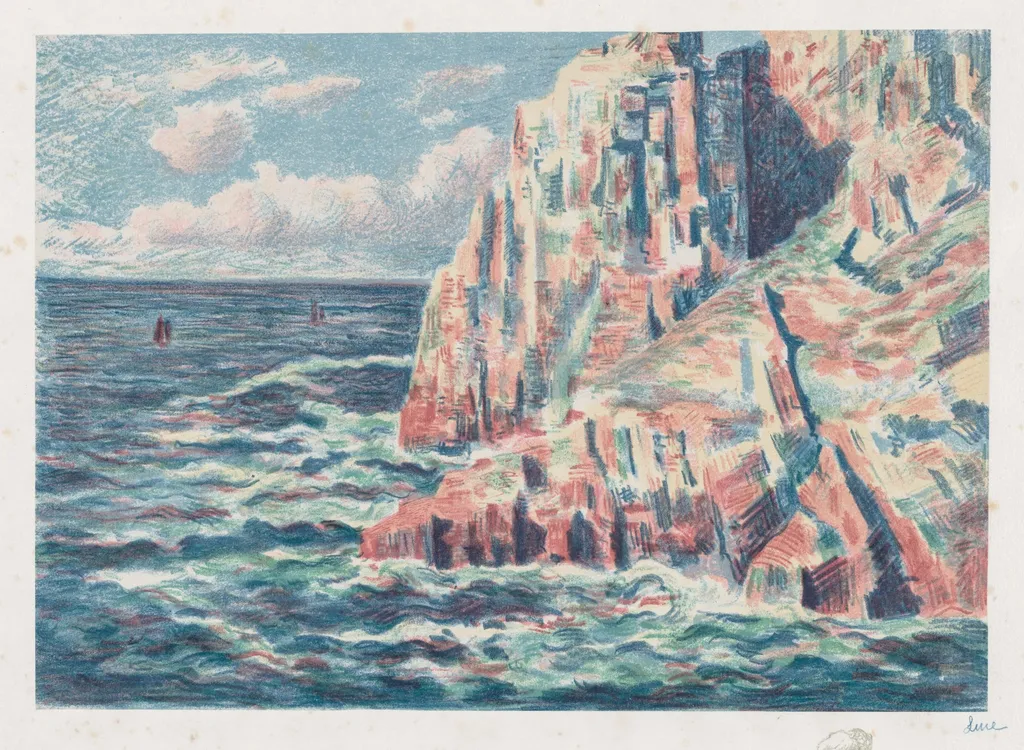 The Sea at Camaret, The Red Rocks, by Maximilien Luce, 1895
