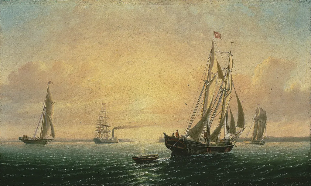 The Schooner Jane of Bath, Maine, by William Bradford, oil, 1857