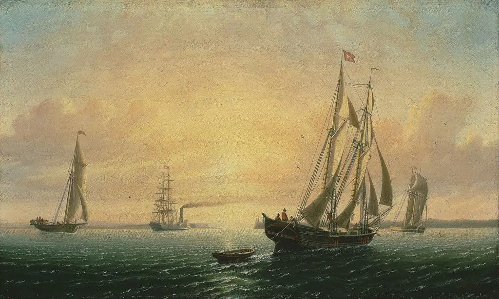 The Schooner Jane of Bath, Maine, by William Bradford, oil, 1857
