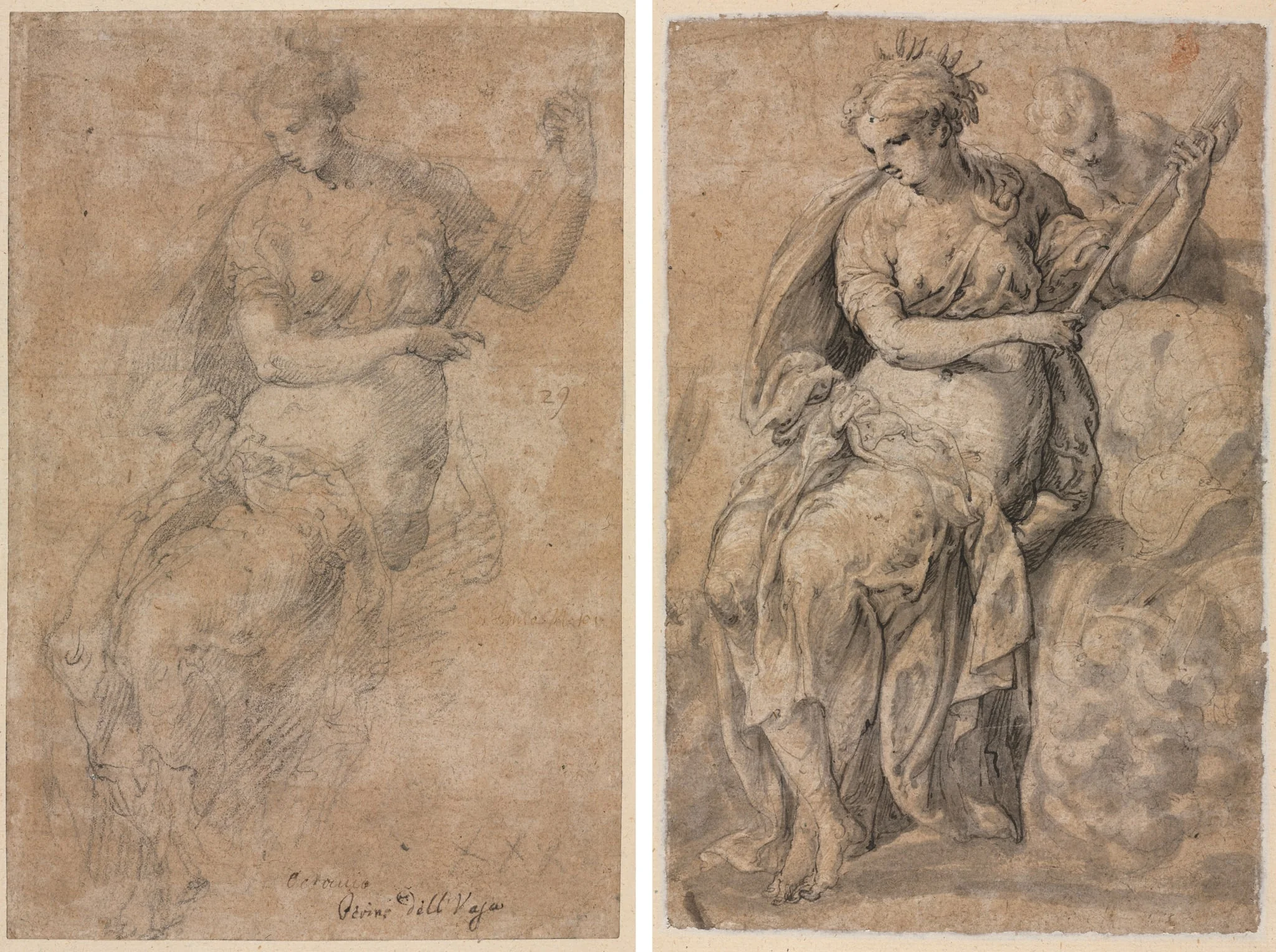 Allegorical Figure (recto and verso), detail