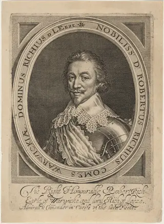 Robert Rich, by Robert van Voerst, ink, 1616