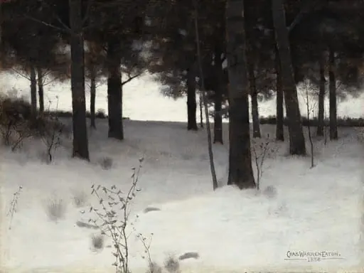 Woods in Winter, by Charles Warren Eaton, oil, 1886
