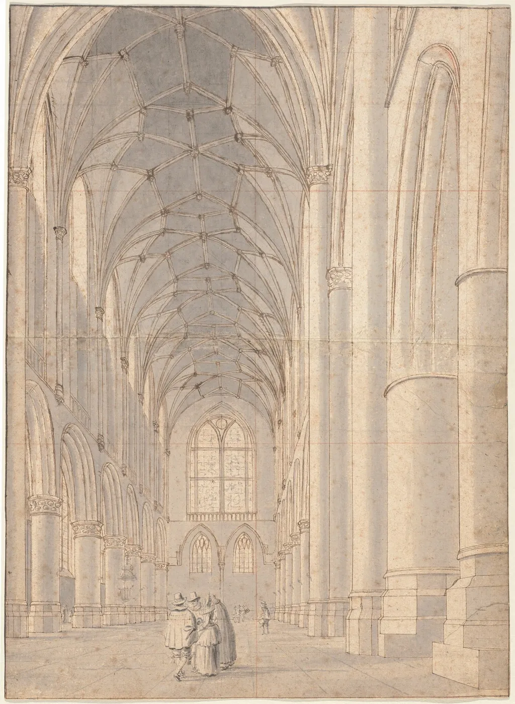 Interior of Saint Bavo's Church, Haarlem, by Pieter Jansz Saenredam, ink, 1635
