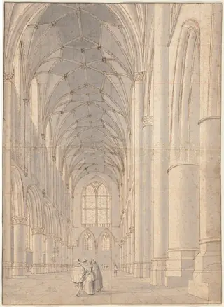 Interior of Saint Bavo's Church, Haarlem, by Pieter Jansz Saenredam, ink, 1635