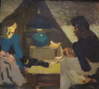 Dressmakers under the Lamp, by Édouard Vuillard, oil, 1896