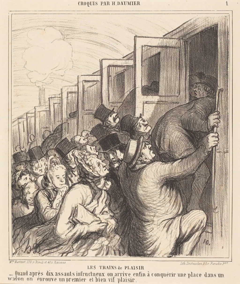 Les Trains de plaisir, by Honoré Daumier, ink, 1864