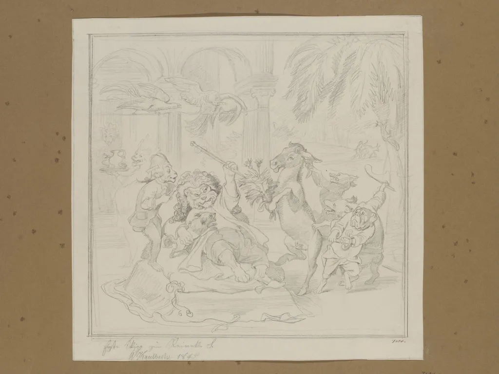 The Fable of the Ass Who Envied the Rich Man’s Dog, by Wilhelm von Kaulbach, 1842