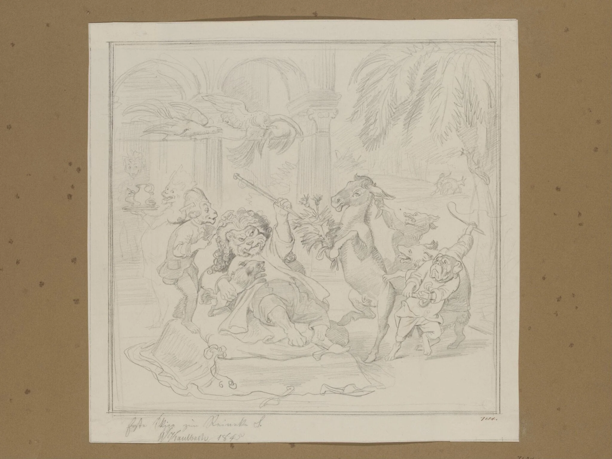 The Fable of the Ass Who Envied the Rich Man’s Dog, detail