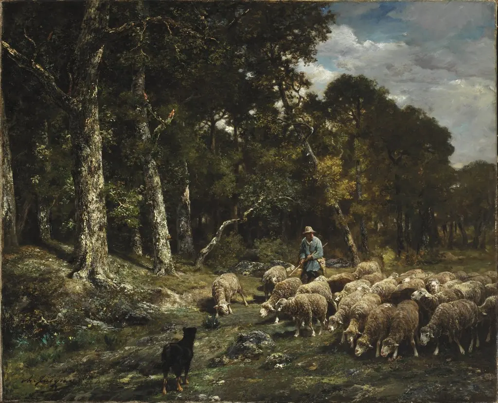 The Flock, by Charles Jacque, oil, 1813