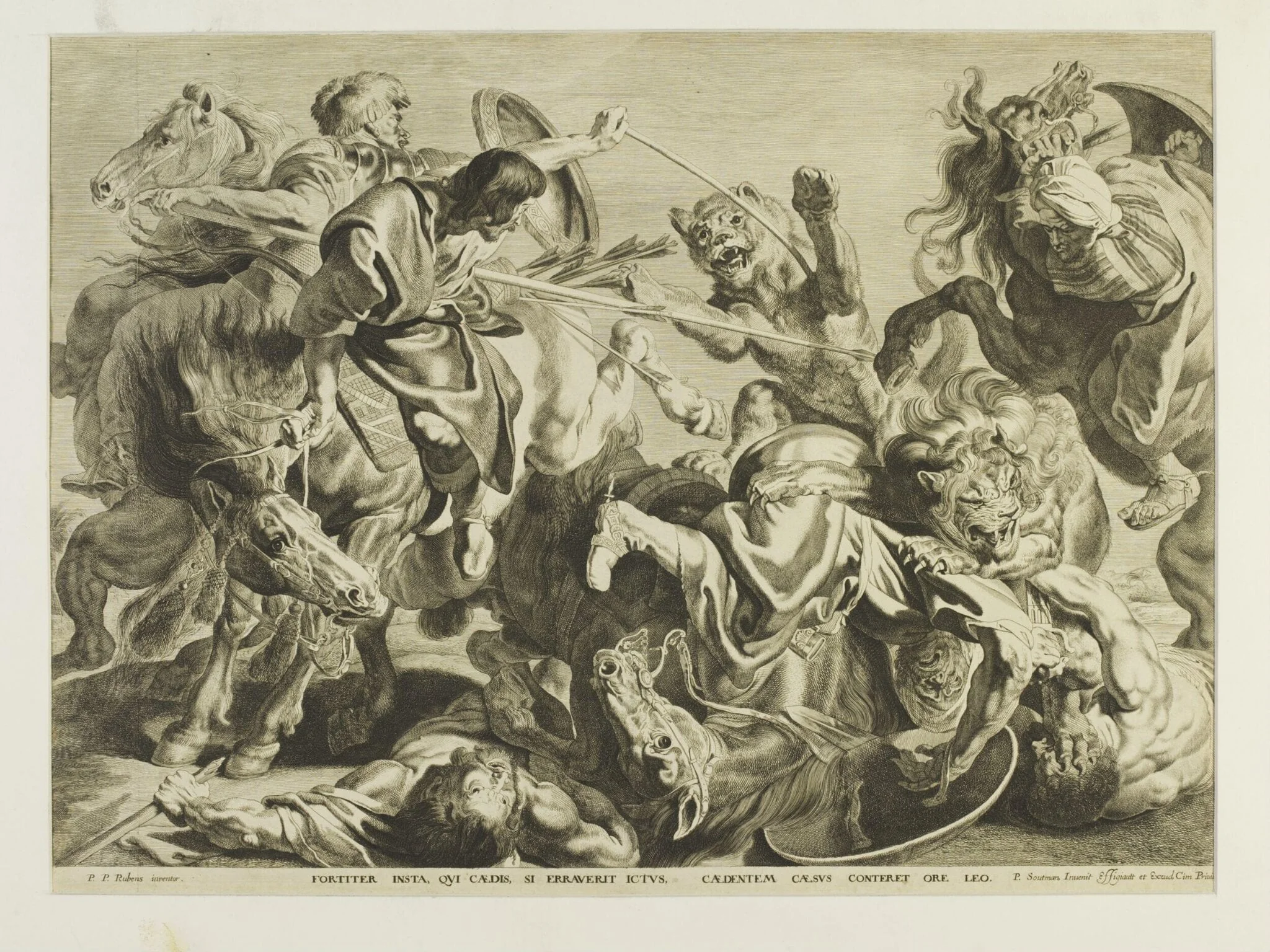 The Hunt of the Lion and Lioness, detail