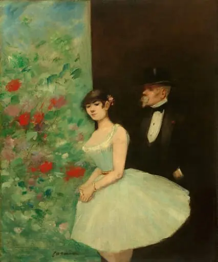 Behind the Scenes, by Jean-Louis Forain, oil, 1880