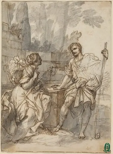 Pastoral Scene, by Italian 18th Century, chalk, 1750