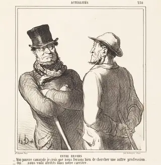 Entre recors, by Honoré Daumier, ink, 1865